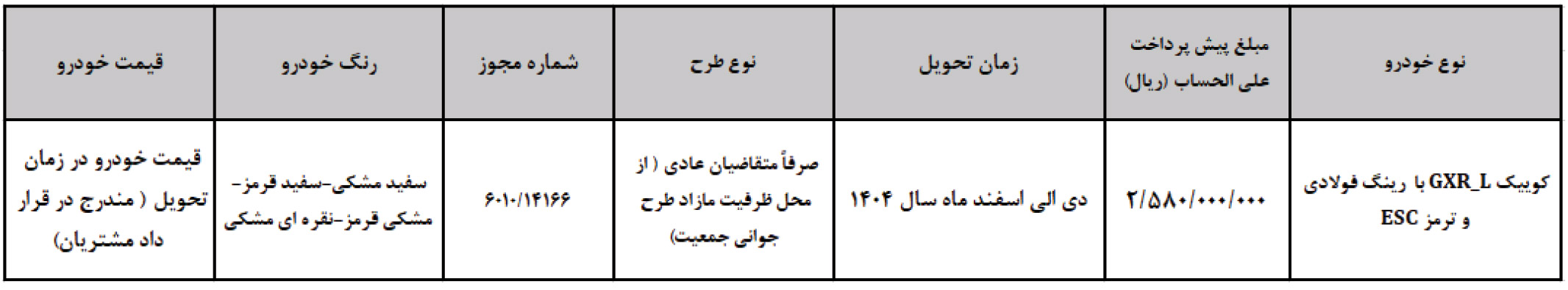 پیش فروش اینترنتی سایپا 1404